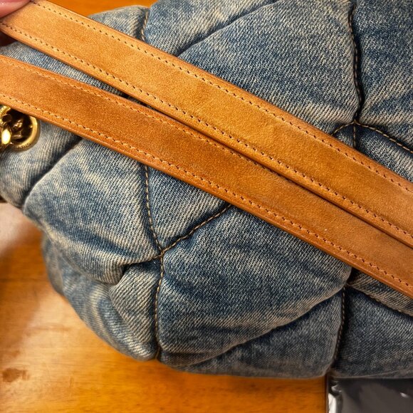 YSL (Yves Saint Laurent) Puffer Medium in Denim and Suede - Picture 5 of 14